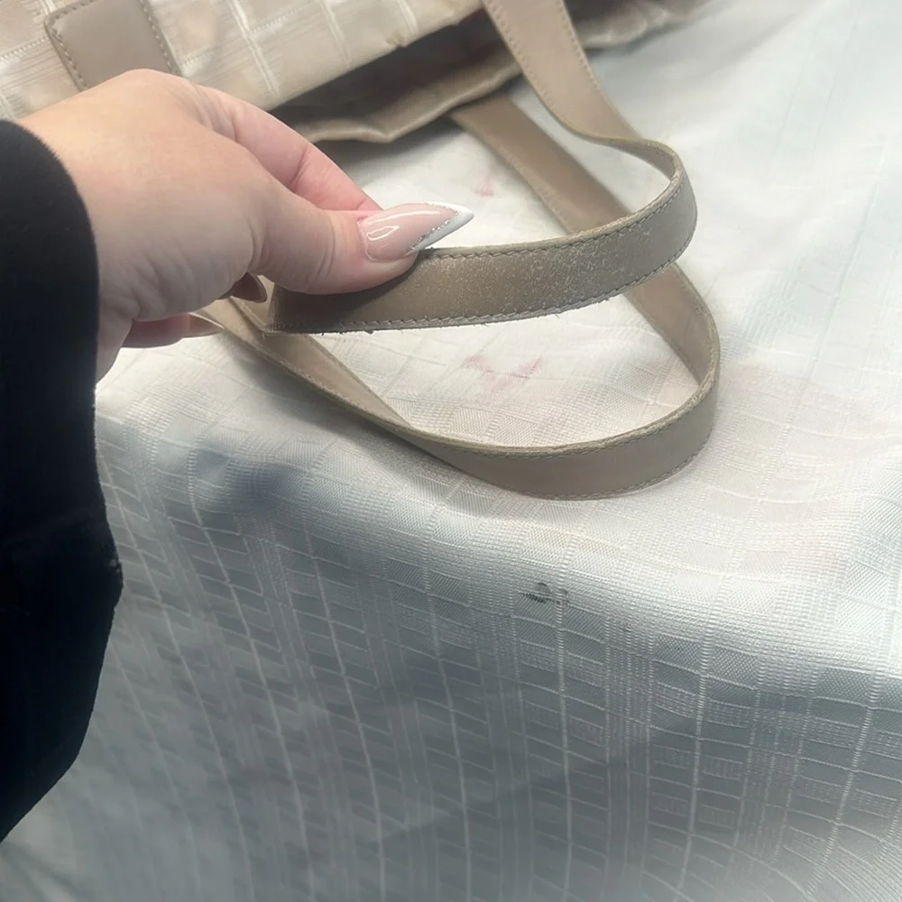 Chanel Travel Line tote in light beige / pale pinkish canvas